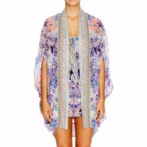 NWT Camilla Franks Open Front Cardi Cape Kimono Robe STILL LIFE White Lotus
